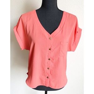 Charlotte Russe, Coral sheer top. Medium